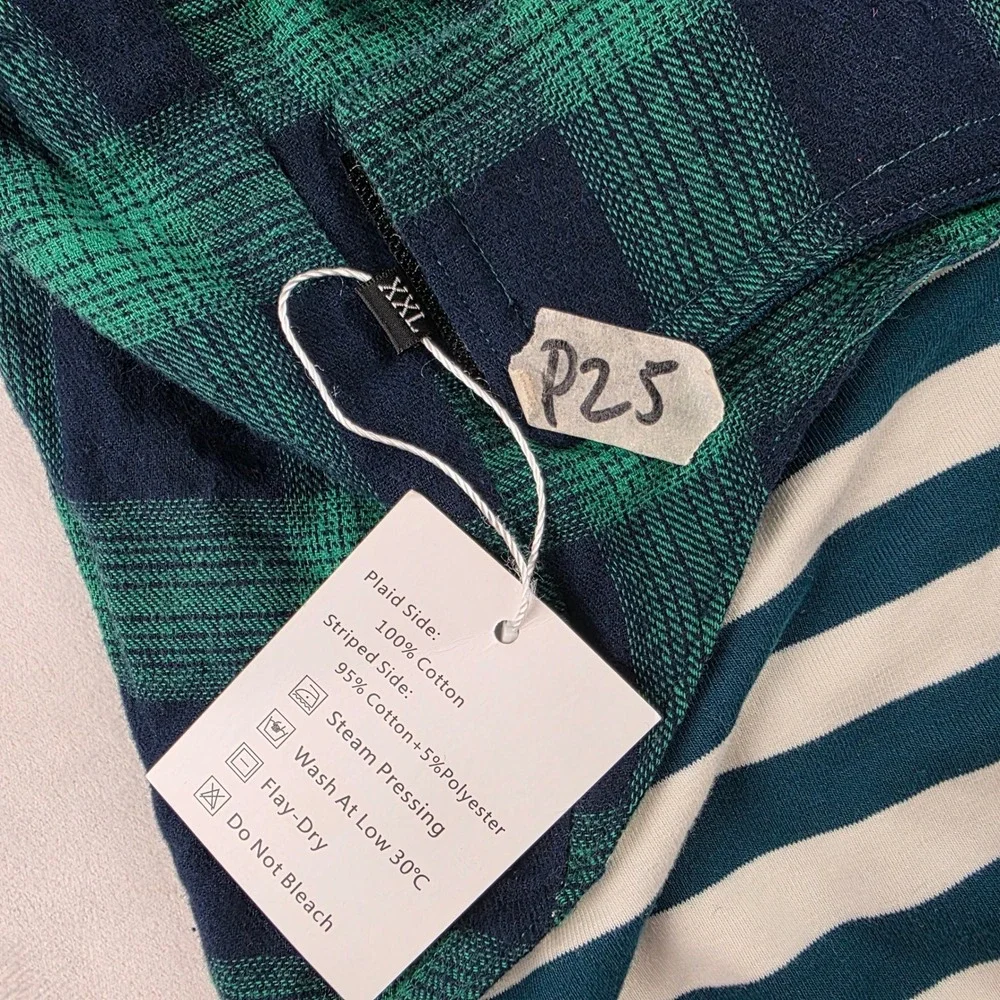 NWT LetyDog reversible Scottish plaid tartan / stripes size XXL P25